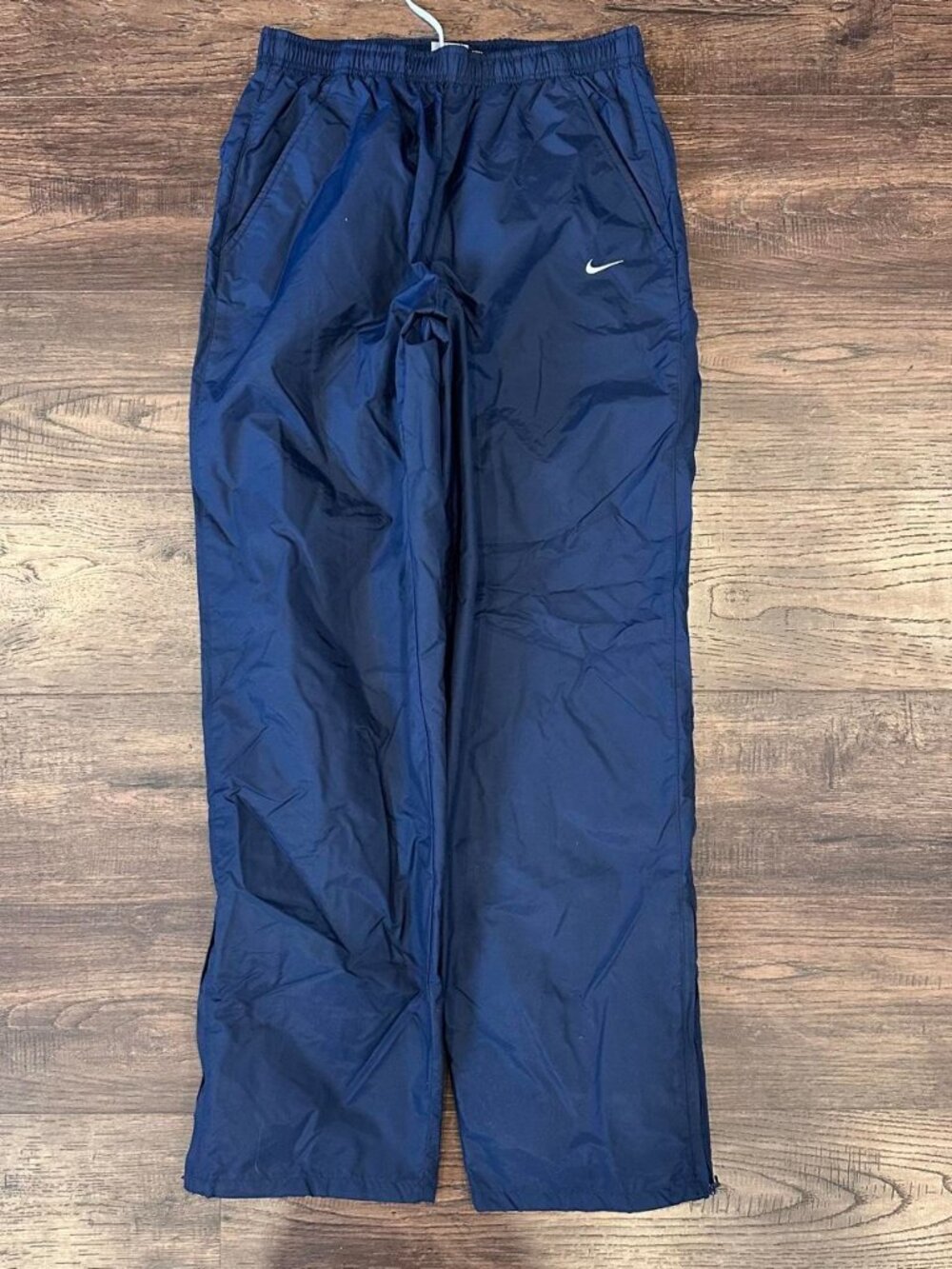 Nike Navy Blue Baggy Track Pants Embroidered Swoosh Size S